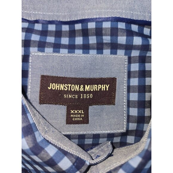 Johnston & Murphy Mens Blue Gingham Dress Shirt XXXL - Picture 5 of 8